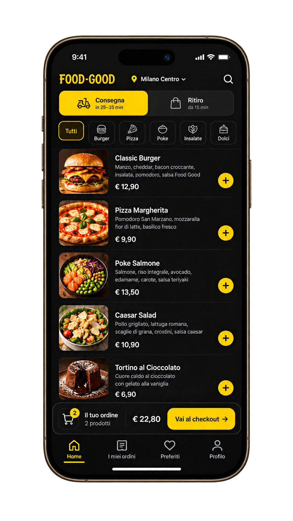 Menu Food Good su smartphone